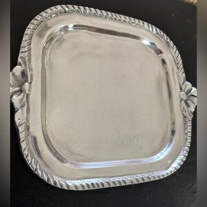 Pewter/Aluminum Square Tray Inscribed Mother’s Day Gift “A Mother Holds Our….”
